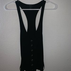Forever 21 Black Button Tank